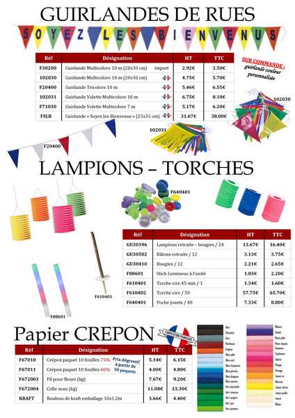 GUIRLANDES/LAMPIONS/CREPON - Catalogue Magasin 2019